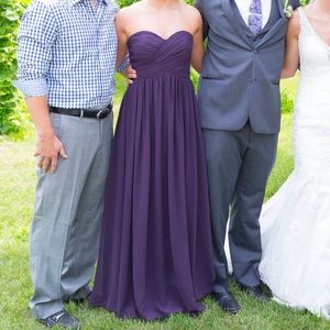 Plum Strapless Bridesmaid Dress Unaltered